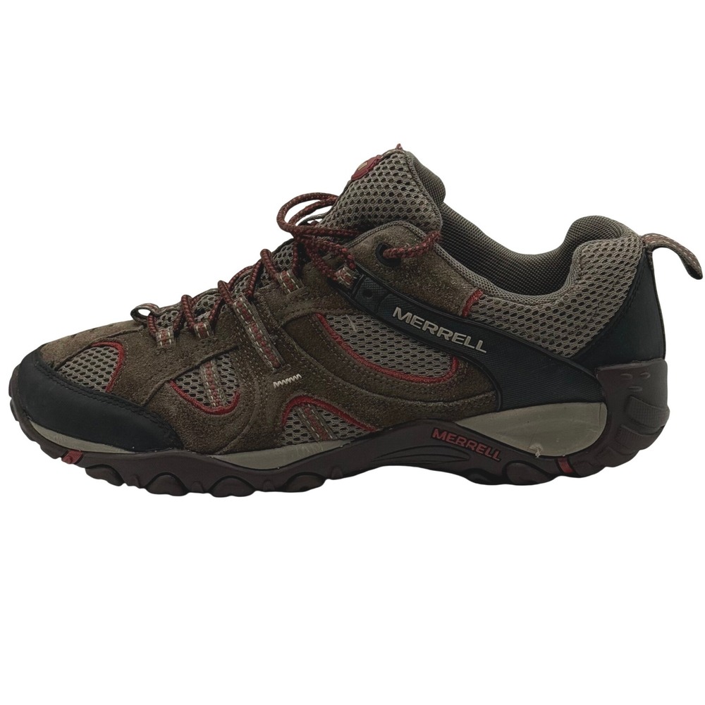 Merrell Hiking Trail Shoes Men's 10.5 Brown Red Vibram Sole Outdoor J148531C - Picture 2 of 8